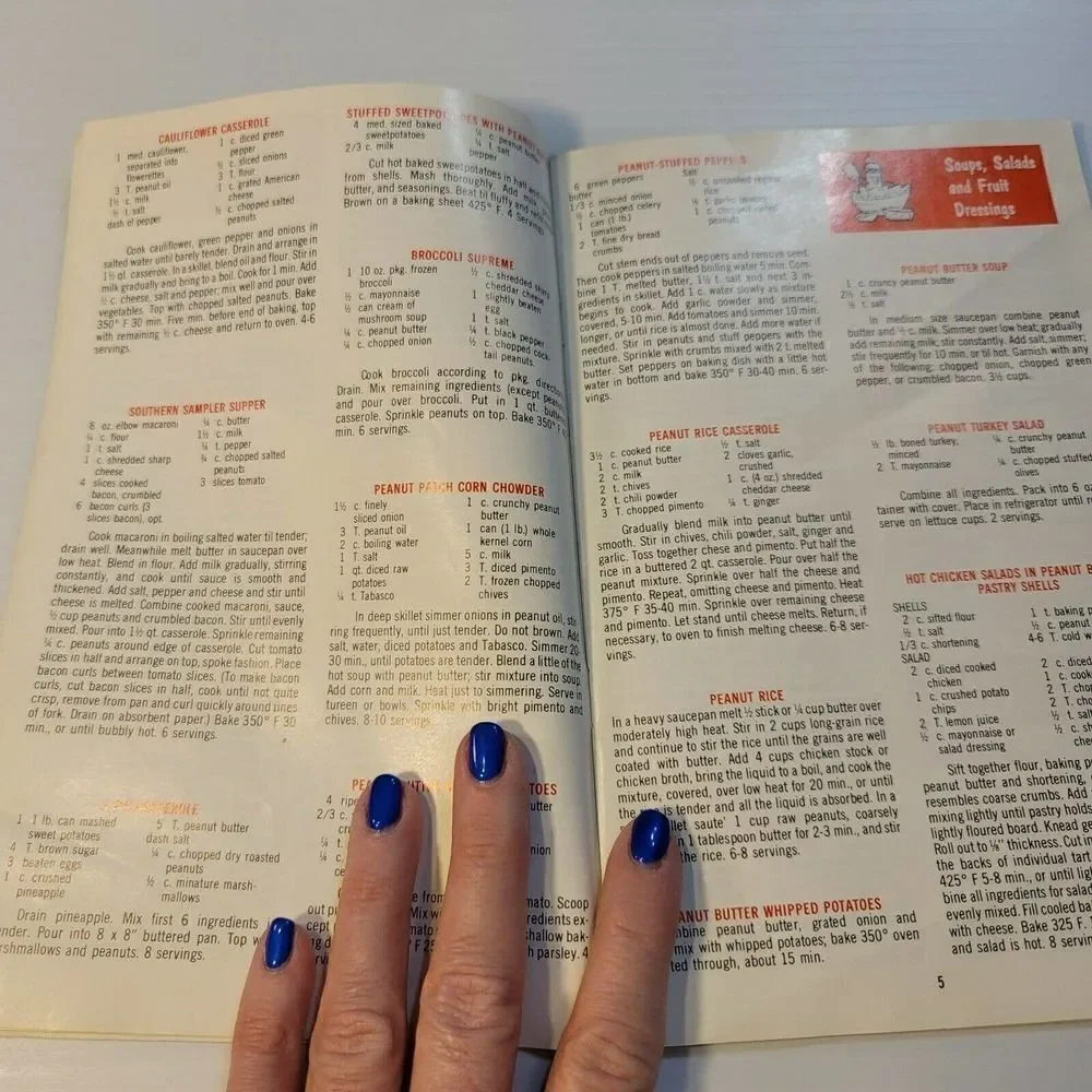 Oklahoma Peanut Commission Cookbook Vtg Advertising It's Easy To Be A Gourmet